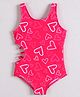 Mark & Mia Sleeveless V Cut Swimsuit with Heart Print - Fuchsia