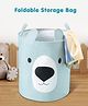 Foldable Storage Bag Blue Bear Print - Blue