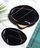 Amaya Decors Black & Gold Metal Platter Set of 2
