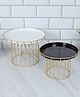 Amaya Decors Black White & Gold Wired Cake Platter Set of 2