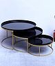 Amaya Decors Black & Gold Round Buffet Platter Set of 3
