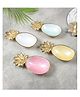 Multicolor Aluminum Pineapple Platter Set of 4