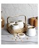 Amaya Decors Gold & White Basket With Jar Set of 4