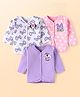 Babyhug Disney Interlock Knit Full Sleeves Jhablas with Minnie Mouse Graphics Pack of 3 - White Pink & Lilac
