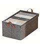 House of Quirk Durable Linen Closet Organizers and Foldable Flip Storage Baskets Rectangle Storage Boxes - Dark Grey