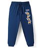 Taeko Single Jersey Knit Full Length Lounge Pant With Never Look Back Text Print - Blue