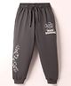 Taeko Single Jersey Knit Full Length Lounge Pant With Skate Board Text Print - Charcoal Grey