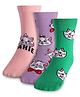 Cute Walk By Babyhug Disney Ankle Length Anti-Bacterial Socks With Aristocats-Marie Graphics Pack Of 3 - Green Pink & Lilac