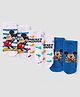 Cute Walk By Babyhug Disney Ankle Length Anti-bacterial Socks With Mickey Mouse Graphics Pack Of 3 - White & Blue