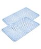 Kuber Industries Bath Mat | PVC Bathroom Mat | Shower Bath Mat | Transparent Round Check Floor Tub Mat | Foot Massager Mat | Anti-Skid Floor Mat | Shower Mat | Pack of 2 | Blue