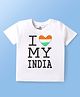 Doodle Poodle 100% Cotton Knit Half Sleeves I Love My India Printed T-Shirt - White