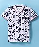 Pepe Jeans Cotton Knit Half Sleeves Polo T-Shirt with Logo Print - Off White