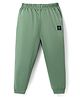 Ollypop Interlock Knit Full Length Diaper Leggings with Patch Detailing - Olive Green