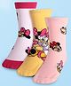 Cute Walk By Babyhug Disney Ankle Length Anti-Bacterial Socks  With Minnie Mouse Graphics Pack Of 3 - Pink & White