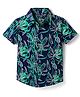Pine Kids Cotton Knit Half Sleeves Shirt With Floral Print - Navy Blue