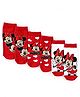 Cute Walk By Babyhug Disney Knit Ankle Length Antibacterial Socks With Minnie Mouse Graphics Pack Of 3 - Red