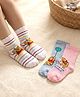 Cute Walk By Babyhug Disney Ankle Length Anti-Bacterial Socks With Winnie The Pooh Graphic Pack of 3 - Pink & White
