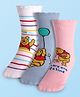 Cute Walk By Babyhug Disney Ankle Length Anti-Bacterial Socks With Winnie The Pooh Graphic Pack of 3 - Pink & White