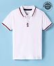 Pepe Jeans Cotton Knit Half Sleeves Solid Color Polo T-Shirt - Off White
