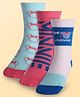 Pine Kids Disney Ankle Length Anti-Bacterial Socks With Minnie Mouse Graphics Pack Of 3 - Pink White & Light Blue