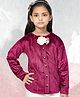 Pampolina Full Sleeves Floral Applique Detailed Self Design Sweatshirt - Maroon