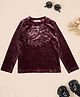 Pampolina Cotton Blend Full Sleeves Pearls Designed Frill Detailed Sweatshirt - Mauve