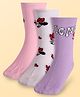 Pine Kids Disney Ankle Length Anti-Bacterial Socks With Minnie Mouse Graphics Pack Of 3 - Pink White & Lilac
