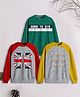 3PIN Terry Pack of 3 Full Sleeves Born To Win & Good Vibes Only Text Printed Sweatshirts - Multi Colour