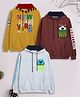 3PIN Terry Pack of 3 Full Sleeves New York & Nothing But Win Text Printed Hooded Sweatshirts - Multi Colour