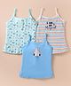 Revvo Junior Cotton Knit Sleeveless Slips With Unicorn Print Pack pf 3 - Blue & Pink