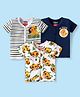 Babyhug Disney Interlock Knit Half Sleeves Jhablas With Simba Graphics Pack of 3 - Navy Blue & White