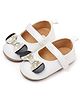 KIDLINGSS Glittered Bow Applique Detailed Booties With Velcro Closure - White