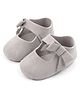 KIDLINGSS Bow Applique Detailed Booties With Velcro Closure - Grey