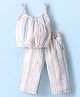 Dew Drops Poplin Woven Sleeveless Top and Palazzo Co-Ord Set With Stripes -  Light Blue