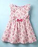 Dew Drops Cotton Woven Sleeveless Frock with Frill Detailing Floral Print - Pink