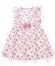 Dew Drops Cotton Woven Sleeveless Frock with Frill Detailing Floral Print - Pink