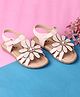 boyz n galz Shimmer Flower Applique Detailed & Rhinestone Embellished Sandals - Pink