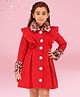 Cutecumber Full Sleeves Pearls Embellished Animal Designed Shirt Style Party Dress - Red