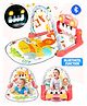 Fiddlerz Baby Gym with Kick and Play Piano With Bluetooth connectivity Baby Play Mat Tummy Time Baby Activity Gym Mat Learning Sensory for Baby, Music and Lights Boy or Girl for Newborn(Pink)