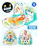 Fiddlerz Baby Gym with Kick and Play Piano With Bluetooth connectivity Baby Play Mat Tummy Time Baby Activity Gym Mat Learning Sensory for Baby, Music and Lights Boy or Girl for Newborn(Blue)