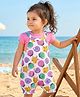 Babyhug Interlock Knit Sea Life Printed Dungaree & Half Sleeves Text Printed Top Set - White & Pink
