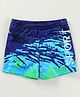 Pine Active Swimming Trunks with Text Print - Light & Navy Blue