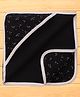 Ben Benny Interlock 100% Cotton Knit Triangle Printed Wrapper with Hood  L 78 x B 76 cm - Black