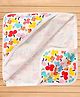Ben Benny Interlock 100% Cotton Knit Floral Printed Wrapper with Hood L 78 x B 76 cm - White