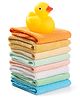 Ben Benny Terry Solid Color Hand & Face Towels with a Duck Toy Pack of 8 L 23.5 x B 23.5 cm - Multicolour