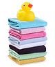 Ben Benny Terry Solid Color Hand & Face Towels with a Duck Toy Pack of 8 L 23.5 x B 23.5 cm - Multicolour