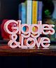 Nukkad Tales  giggles & love  pink, Aesthetic table decor for home or office, desk or Shelf. Quirky room decoration showpiece, ideal for birthday gift and inspiring wall decor (17.78 x 10.82 x 5 cm)