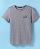 PUMA Cotton Knit Half Sleeves T-Shirt with Brand Logo Print - Gray