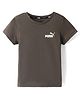 PUMA Cotton Knit Half Sleeves T-Shirt with Brand Logo Print - Dark Green