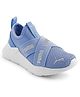 PUMA Slip On Casual Shoes with Brand Text Print - Light Blue